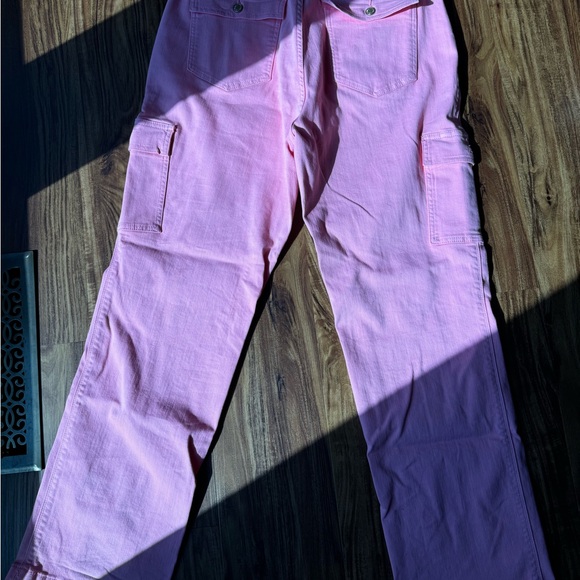 Judy Blue Tessa High Rise Cargo Straight leg pink jeans - Picture 6 of 8